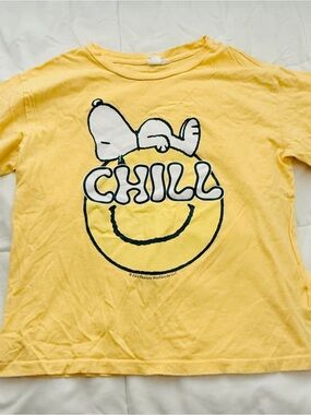 GAP Yellow Snoopy 'CHILL' Graphic Tee
